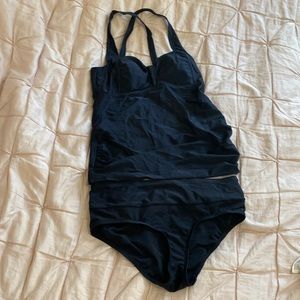 Motherhood Maternity Black Tankini Swimsuit